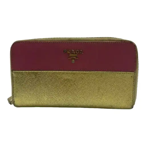 PRADA Saffiano Small color-block cowhide leather wallet