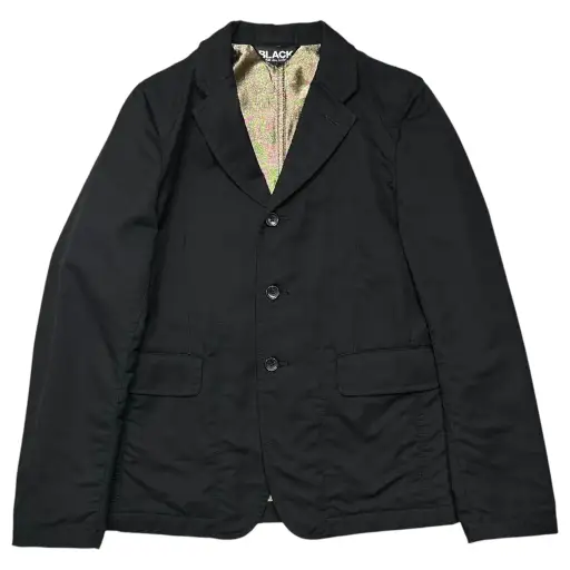 BLACK COMME des GARCONS(ブラックコムデギャルソン) 2015AW Gold-Lined 3B Wool Jacket ゴールド ライニング 3B ウール ジャケット 1P-J010 M ブラック×ゴールド AD2015 テーラード