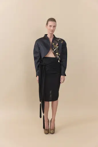 Vintage Gianni Versace Black Tassel Skirt
