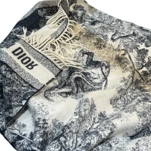 Dior Toile De Jouy Long Cashmere Scarf