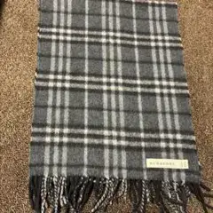 BURBERRY カシミヤ マフラー グレー チェック