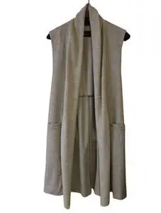 【中古】BASILE28　バジーレ　ジレ　グレー　レディース　９号　日本製　カシミヤ混＿sb-0004-r24