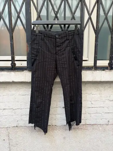 (New Arrival) IF SIX WAS NINE - Glitter pinstripe 3/4 slacks with layered hems