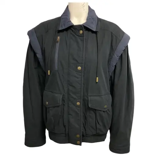 Isabel Marant Etoile Faded Black Desha Two-Toned Cotton Utility Jacket
