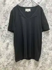 Maison Margiela / メゾンマルジェラ 半袖Tシャツ ブラック サイズ48 F3-431 無地 2014 襟元切替縫い イタリア製