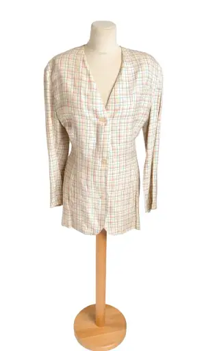 Missoni Blazer T38 / M - Beige Pastel Checks Linen - €280