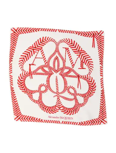 Silk Graphic Print Scarf