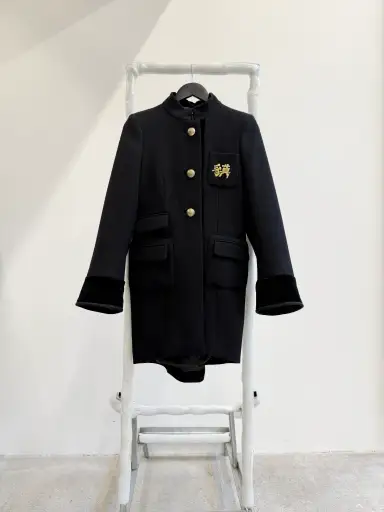 FW2007 Balenciaga by Nicolas Ghesquière Wool Coat With Chinese Embroidery