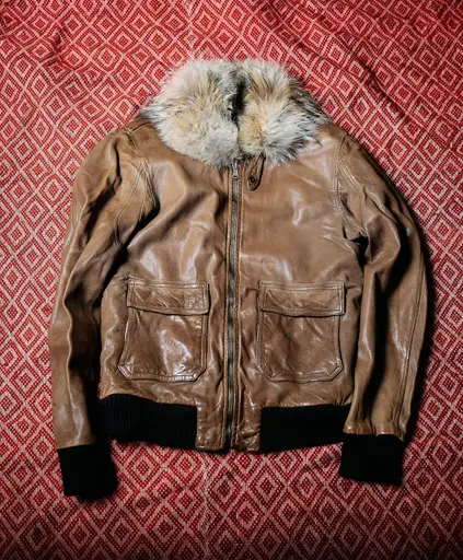 GIORGIO BRATO Lamb Leather × Coyote Fur Doking Jacket