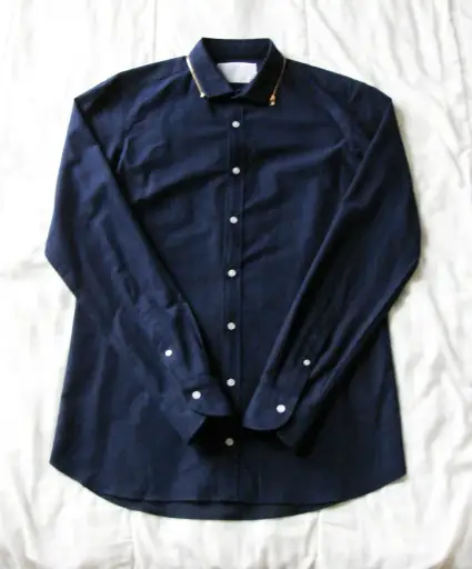 Japanese Designer Kolor Navy Blue Shirt Zip Zipper Collar