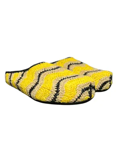 No Vacancy Inn x Marni Sabot Raffia Mules 'Yellow' SS23 New