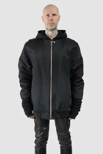 Rick Owens - Black Down Padded Jumbo Peter Flight Bomber Jacket FW22 "Strobe"