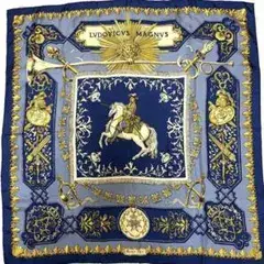 HERMES エルメス カレ90 白い馬に跨ったルイ14世 スカーフ 32
