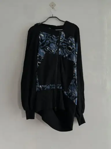 RARE AW10 Bernhard Willhelm Skull pile Asymmetrical Hoodie