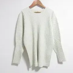 HOMME PLISSE ISSEY MIYAKE オムプリッセ イッセイミヤケ プリーツ ニットカットソー HP01JK152 サイズ2 オフホワイト メンズ 春 夏 秋 冬 中古 古着 USED 美品