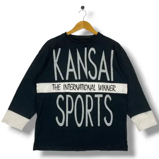 Vintage 90s KANSAI SPORTS Big Logo Longsleeve Tee Shirt
