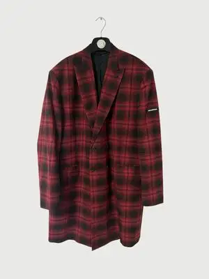 Balenciaga  2019 Sample Oversized Shadow Plaid Coat