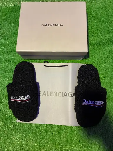 Balenciaga fur slides US 6.5 Men and 8 Women
