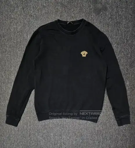 Versace Men's Black Sweatshirt with Logo.