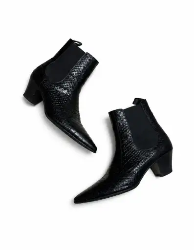 CELINE FW24 Runway Hector Python-Embossed Chelsea Boots
