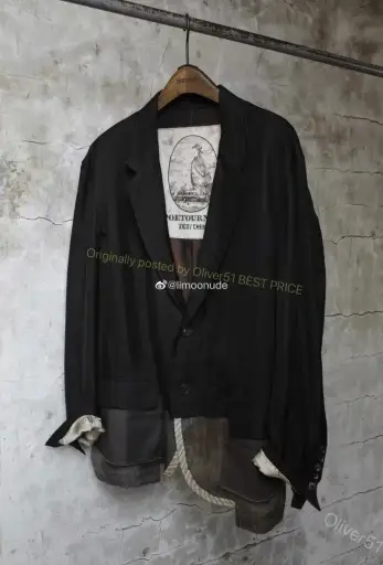 Ziggy Chen 23SS Silk‑Spliced Reversible Blazer YYYY17/2610