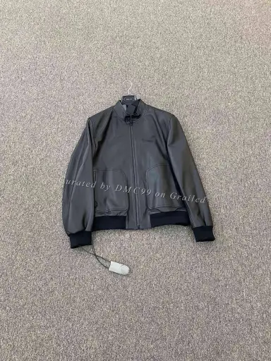 ZZEGNA Men's Black Leather Jacket