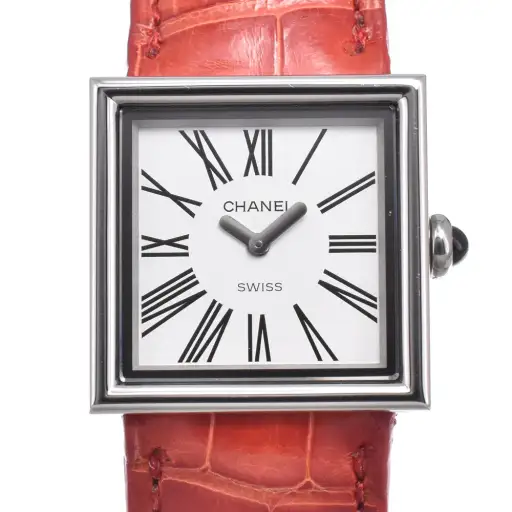 Chanel Vintage Mademoiselle Quartz Leather & steel