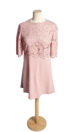 Valentino dress size 46/XL - Nude Lace - 100% Silk - €600