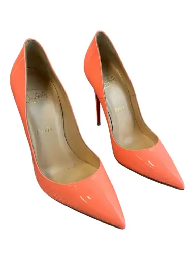 Christian Louboutin Shoe Size 37 Orange Leather Pointed Toe Red Bottom Shoes