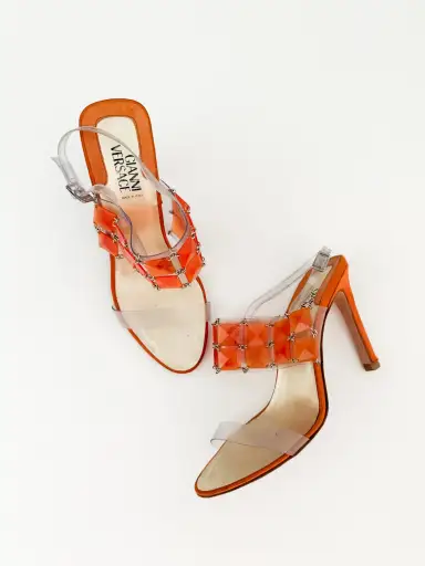 Gianni Versace Vintage 1990's Orange  Heels (US 7 / IT 37)