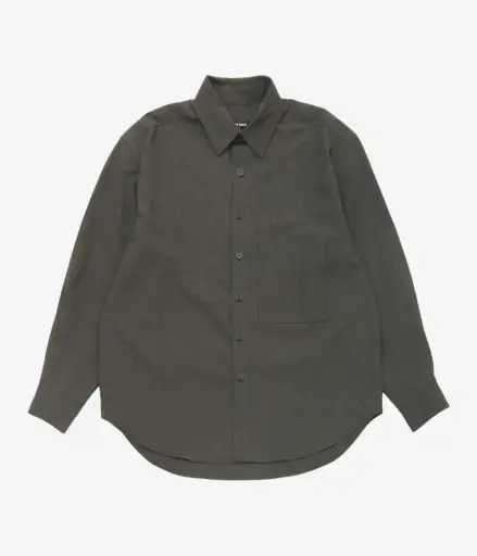 EVAN KINORI ''BIG SHIRT TWO | WORSTED WOOL CHECK'' (OLIVE/BLACK)