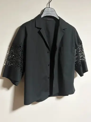 Haider Ackermann Cropped Laser Cut Shirt