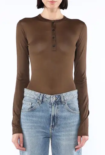 Sheer Henley Bodysuit, 2024