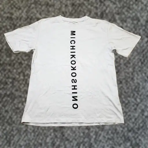 Michiko Koshino Shirt Mens Large White Cotton Streetwear Made in Japan