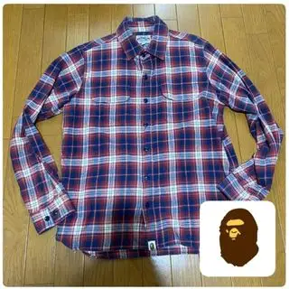 【初期・金タグ】A BATHING APE（ア・ベイシング エイプ BAPE） 日本製 ヘビーネルシャツ L アベイシングエイプ(A BATHING APE)のメンズのトップス(シャツ)の商品詳細ページへのリンク