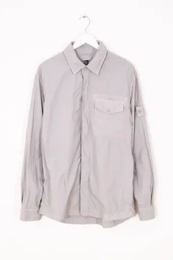 Stone Island „Camicia Ghost Piece“ Overshirt in Hellgrau