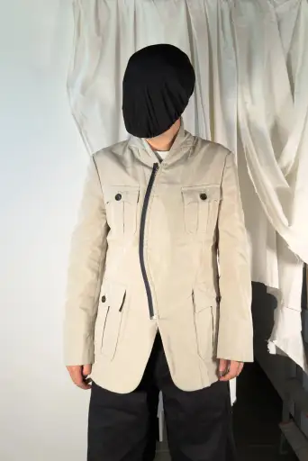 Comme des Garçons Homme Plus S/S 2003 asymmetrical zip jacket