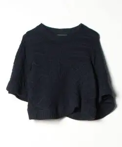 「ANREALAGE」 レース7分袖カットソー X-SMALL ネイビー レディース