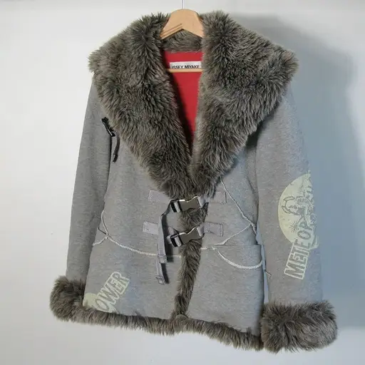 f/w2004 Issey Miyake sweatshirt fur jacket