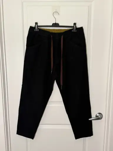 Ziggy Chen Wool Drawstring Trousers Black Size 50
