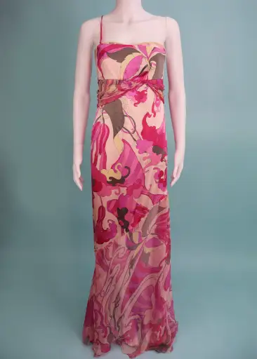 Emilio Pucci Resort 2006 Pink Silk Satin & Chiffon Gown