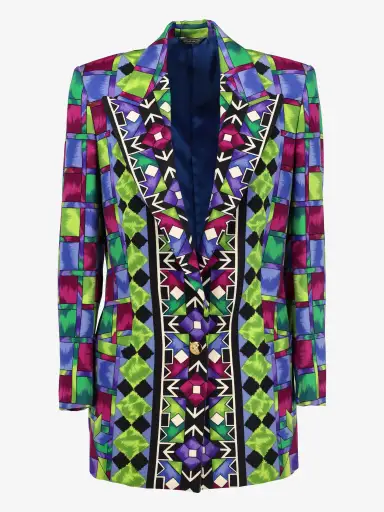 Versace 'Istante' Multicolor Geometric Print Jacket