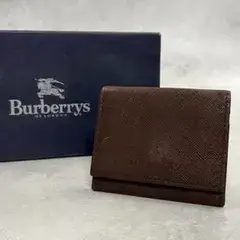 BURBERRY ブラウン レザー ノバチェック コインケース A490