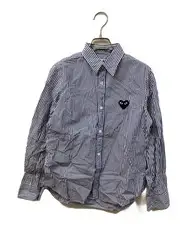 PLAY COMME des GARCONS Striped Front Patch Shirt AZ-B007 M Blue