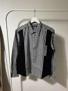 COMME des GARCONS HOMME ウール切替ギンガムチェックシャツ
