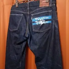 Momotaro Jeans Denim Pants Vintage Label Enoshima Paint