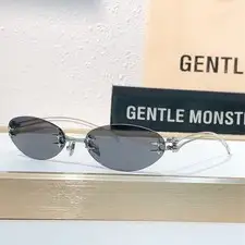 Gentle Monster Node Sunglasses 59□17-135 Rimless Oval Dark Grey Lens