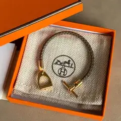 《HERMES》 エルメス グレナン レザーブレスレット エトゥープ ヴォースイフト RoLuxeShop