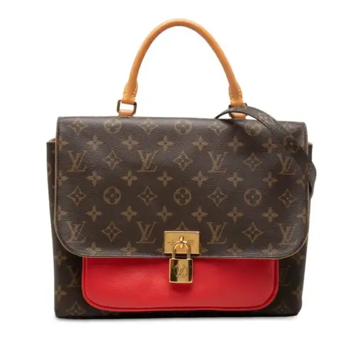 Louis Vuitton Monogram Marignan Handbag Shoulder Bag 2WAY M44286 Brown Coquelicot Leather Women's LOUIS VUITTON