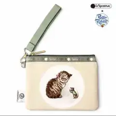 ✨新品タグ付 レスポートサック×ピーターラビット 猫柄 ポーチ リストレット付き